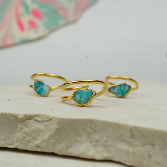 Amazonite Corkscrew Ring