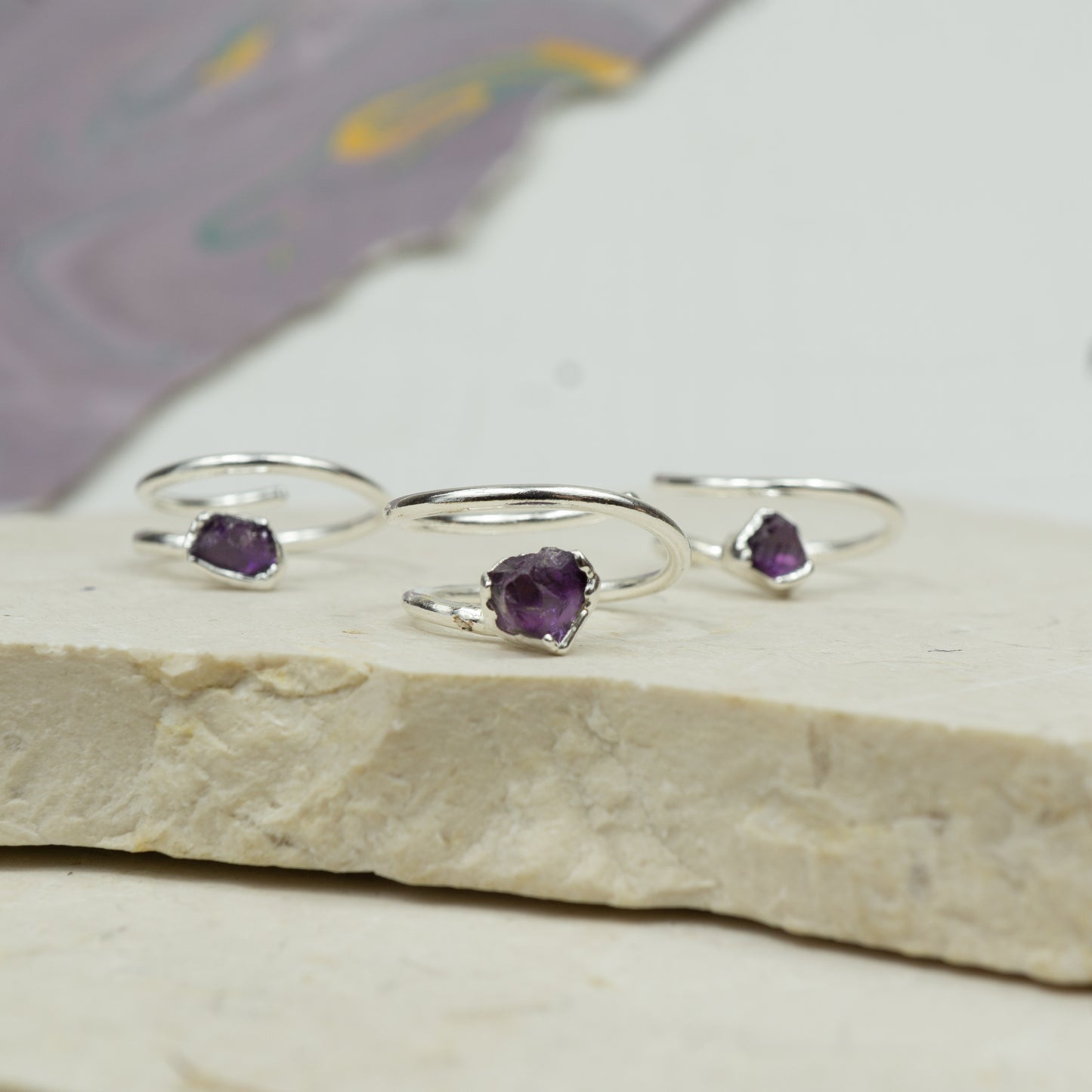 Amethyst Corkscrew Ring