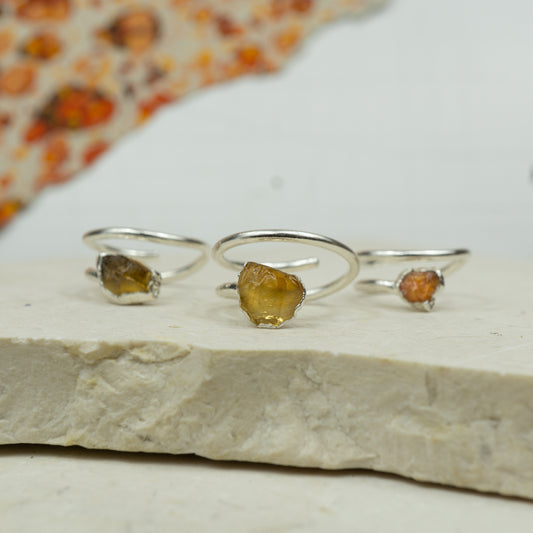 Citrine Corkscrew Ring