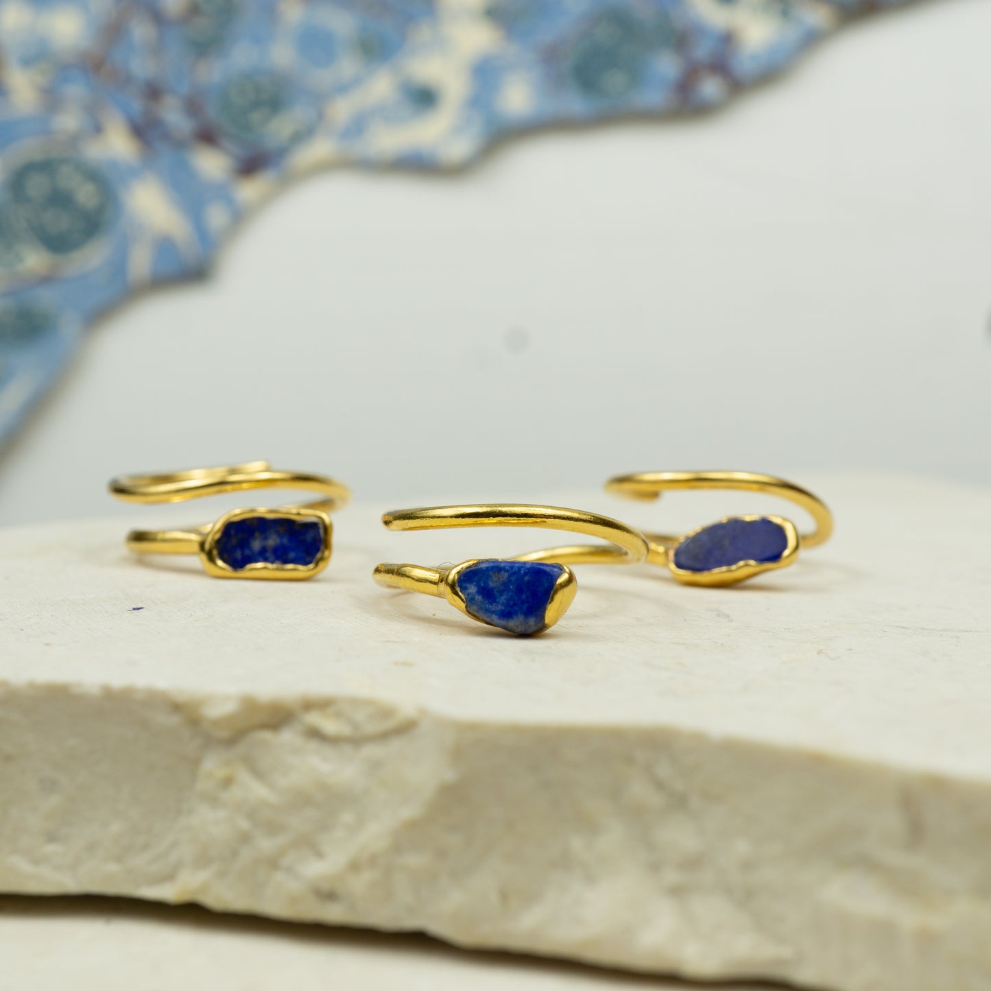 Lapis Lazuli Corkscrew Ring