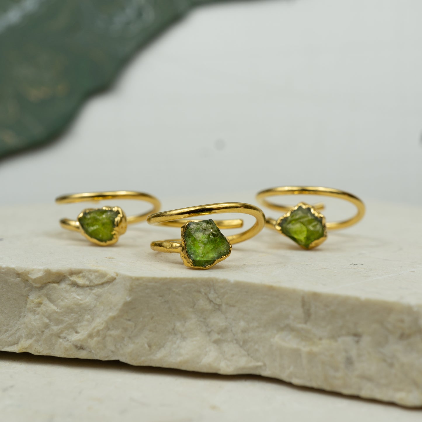 Peridot Corkscrew Ring