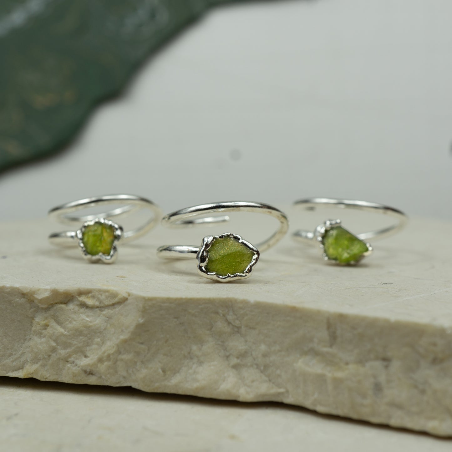 Peridot Corkscrew Ring
