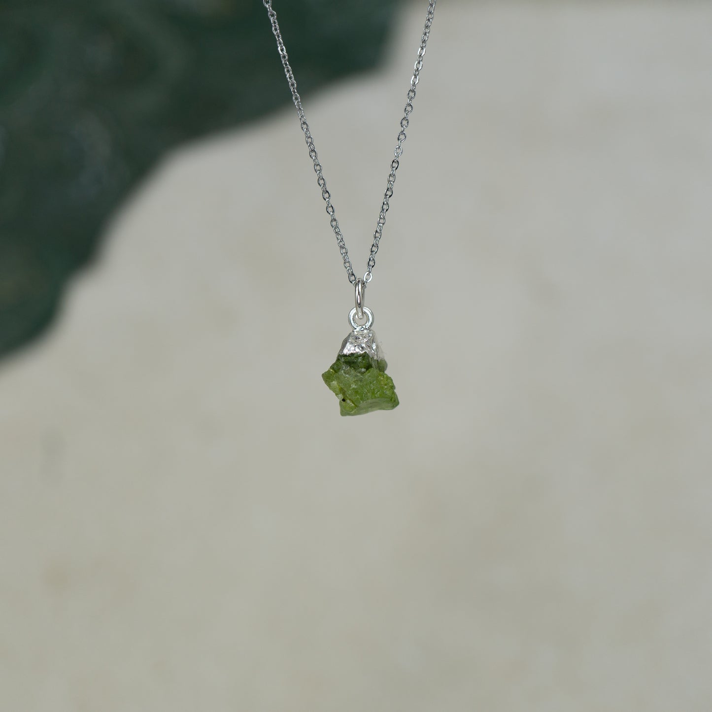 Raw Peridot Pendant