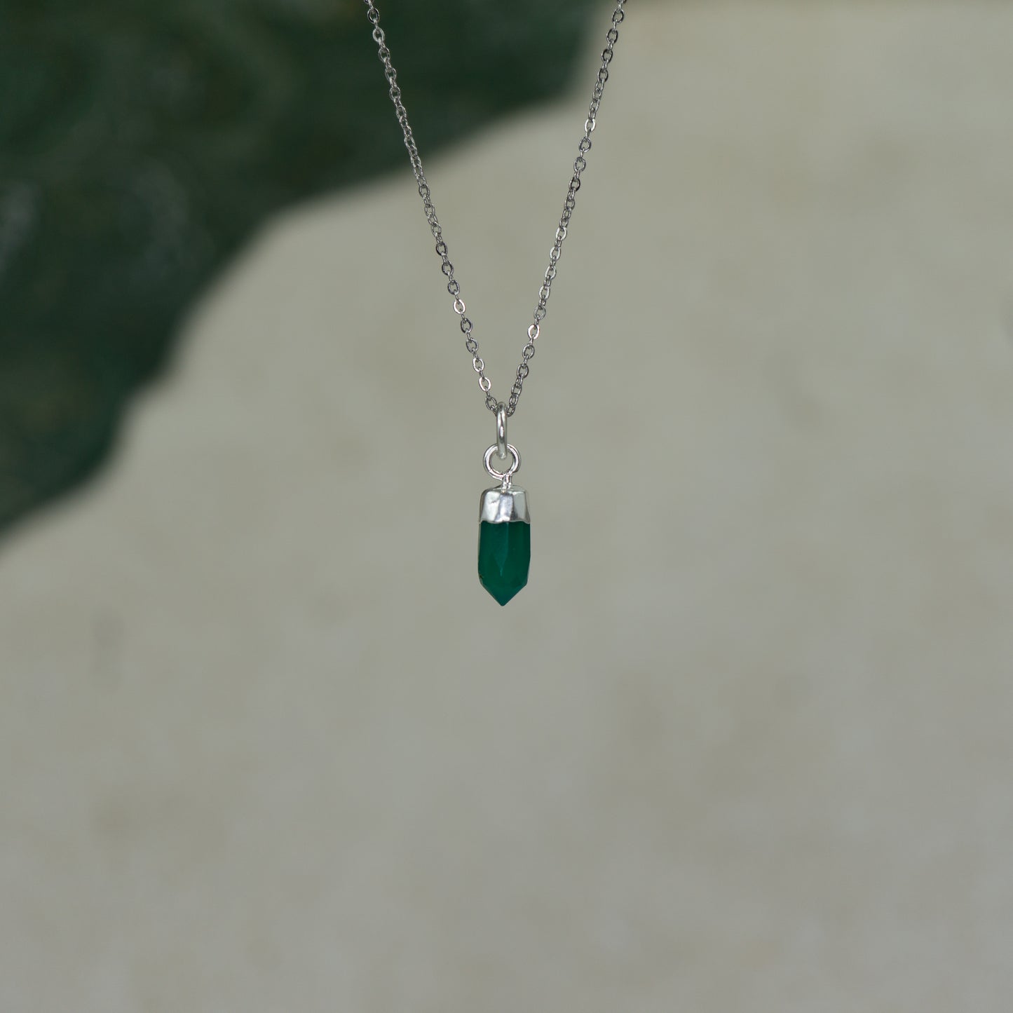 Green Onyx Spike Pendant