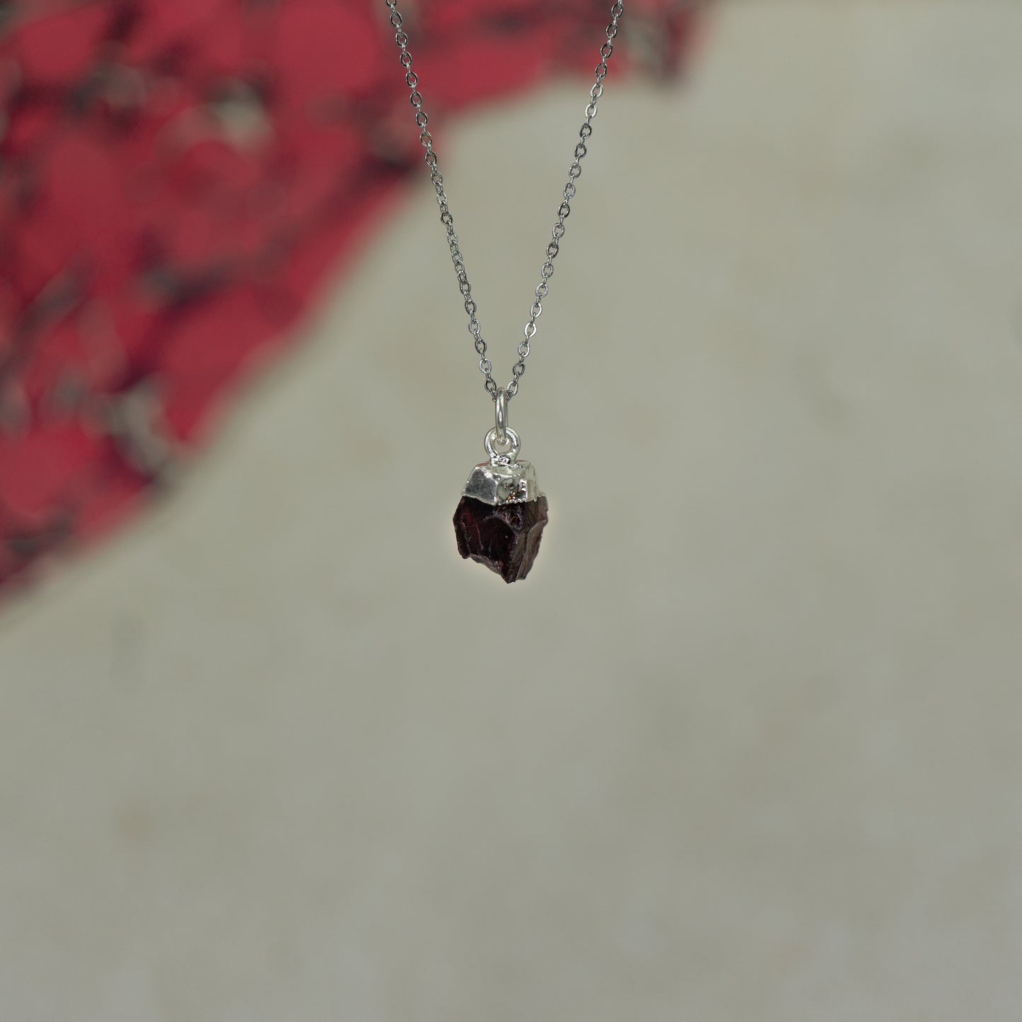 Raw Garnet Pendant