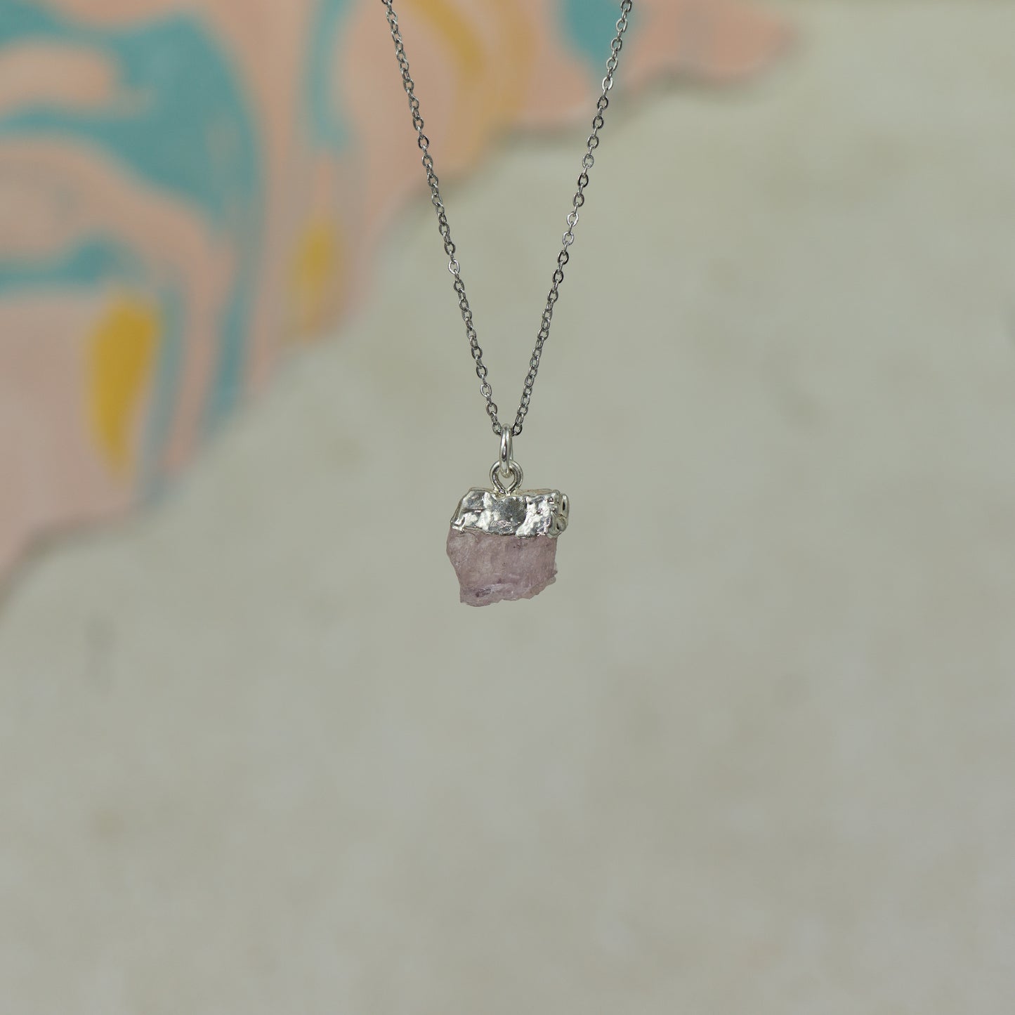 Raw Rose Quartz Pendant