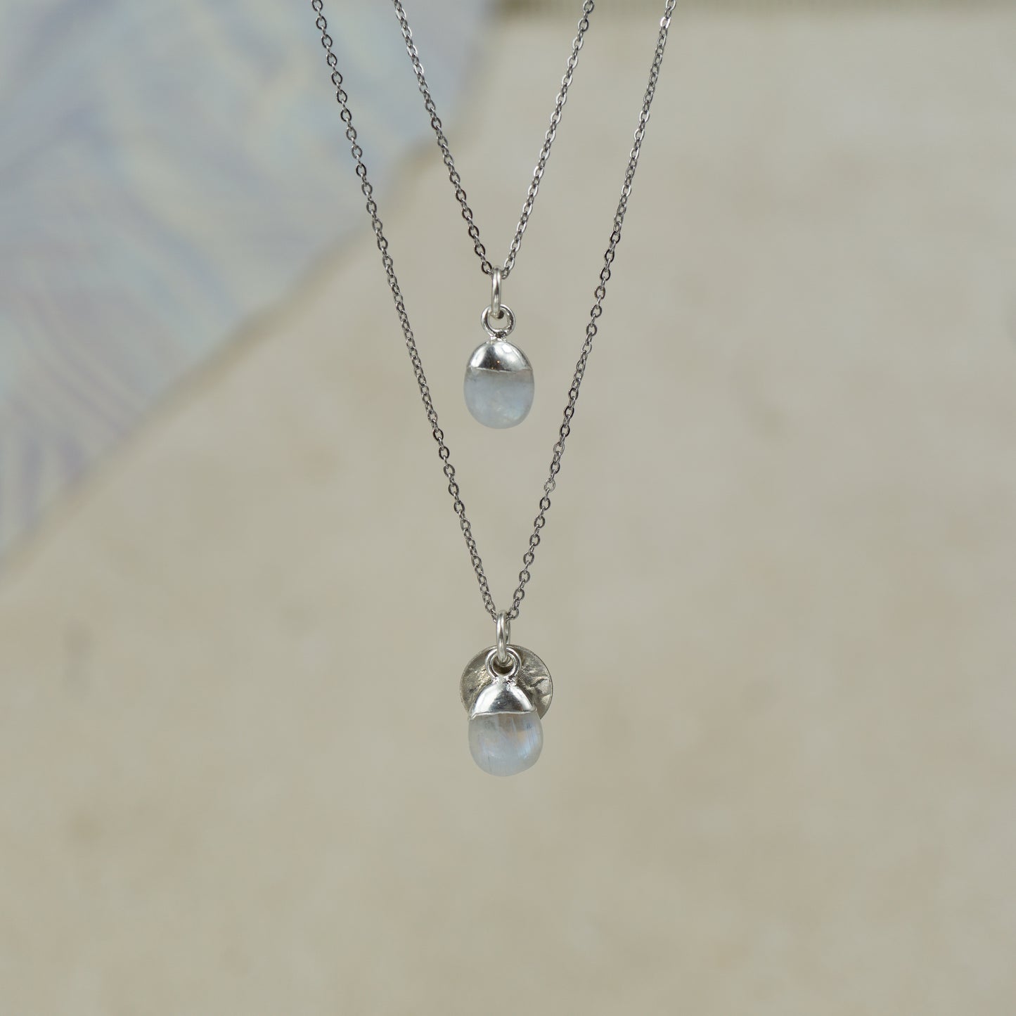 Tumbled Rainbow Moonstone Pendant