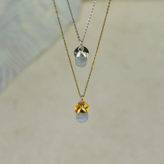 Tumbled Rainbow Moonstone Pendant