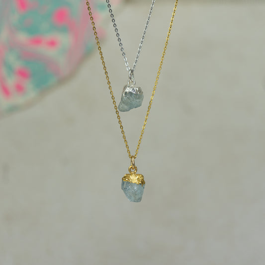 Raw Aquamarine Pendant