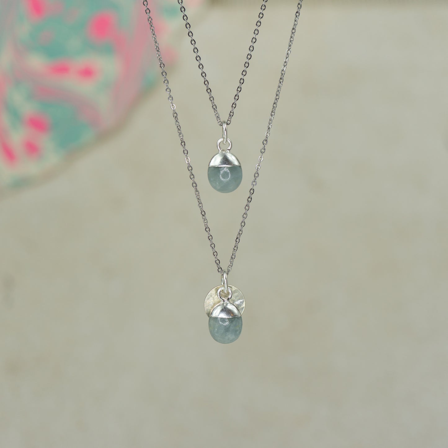 Tumbled Aquamarine pendant