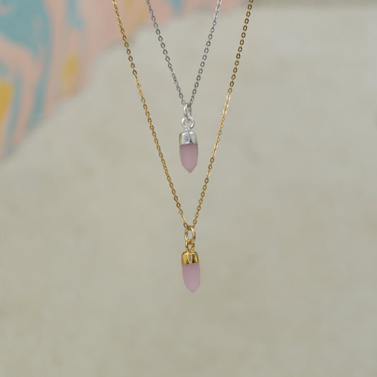 Pink Chalcedony Spike Pendant