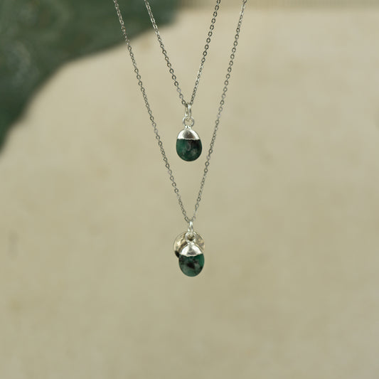 Tumbled Emerald Pendant