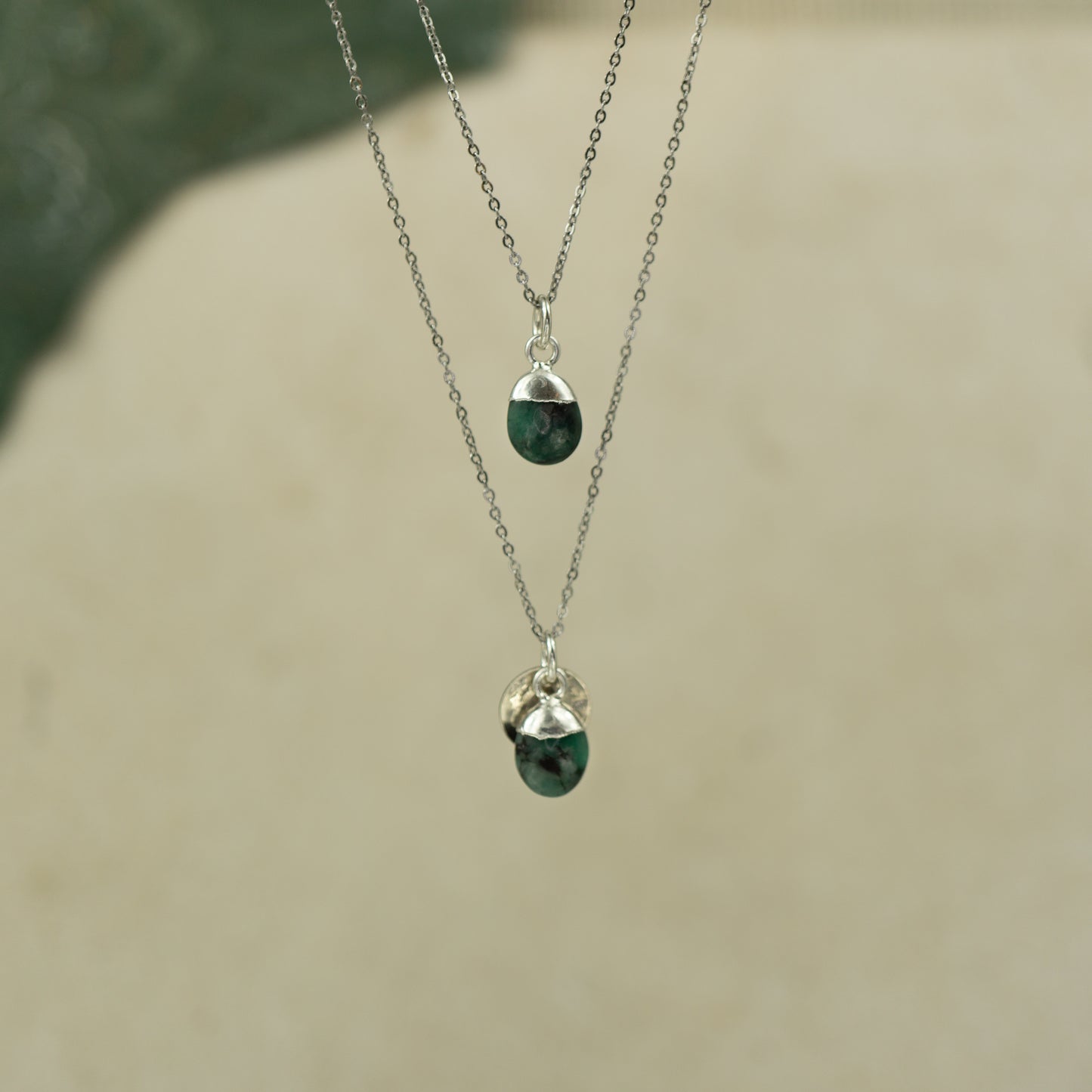 Tumbled Emerald Pendant