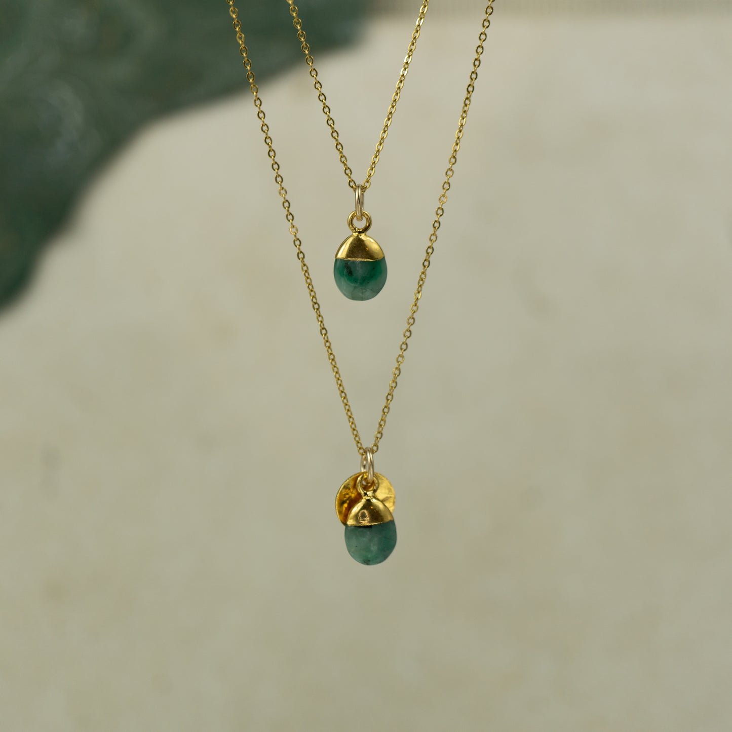 Tumbled Emerald Pendant