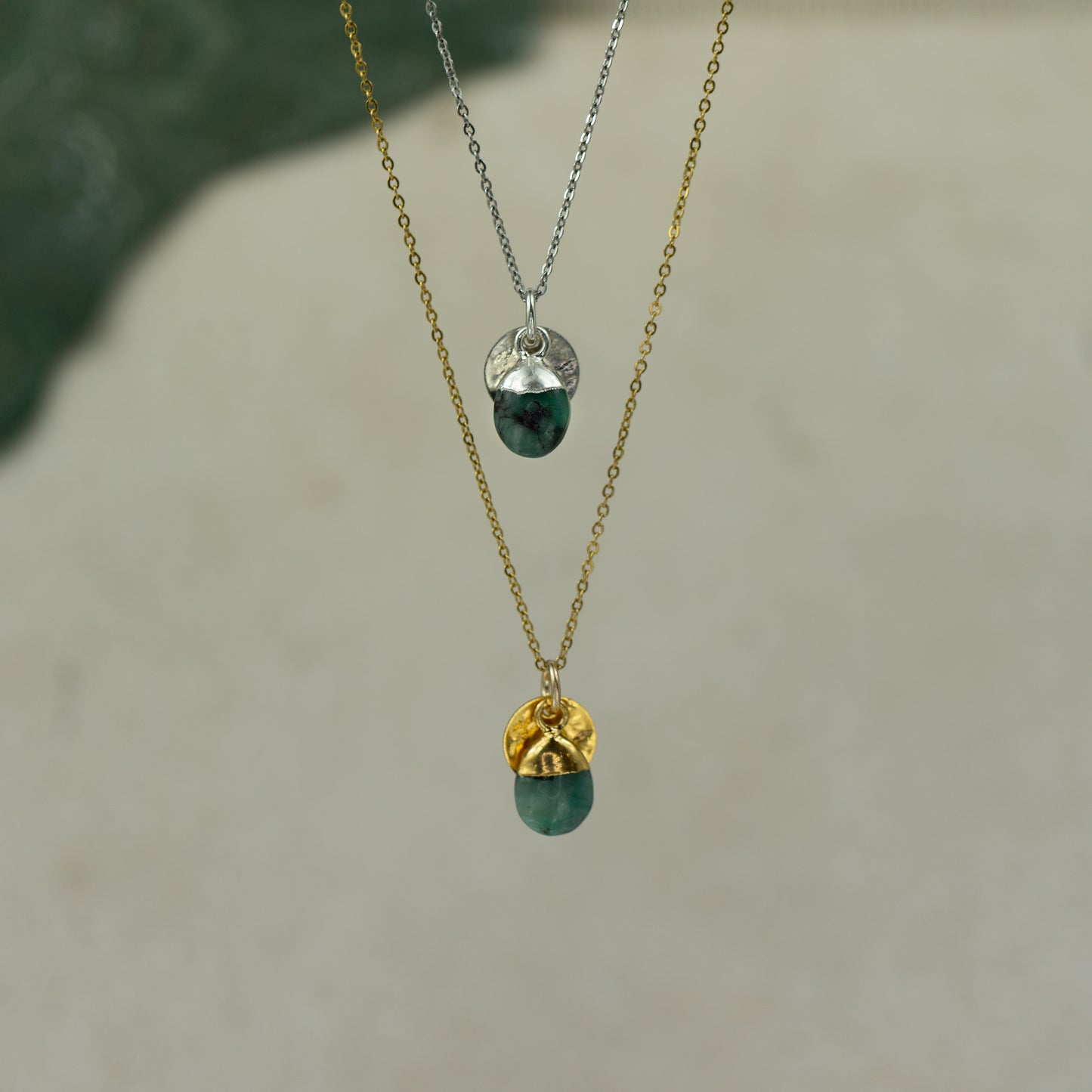 Tumbled Emerald Pendant