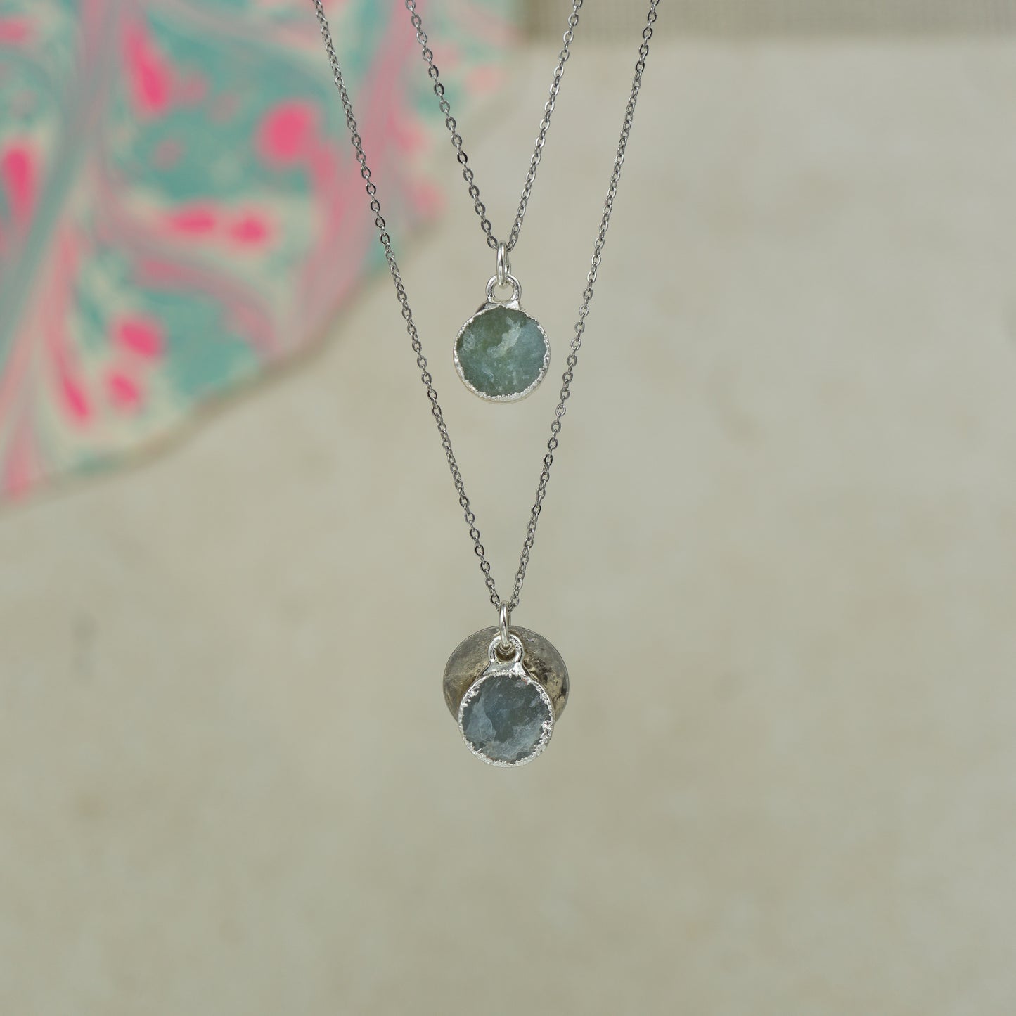 Round Aquamarine Pendant