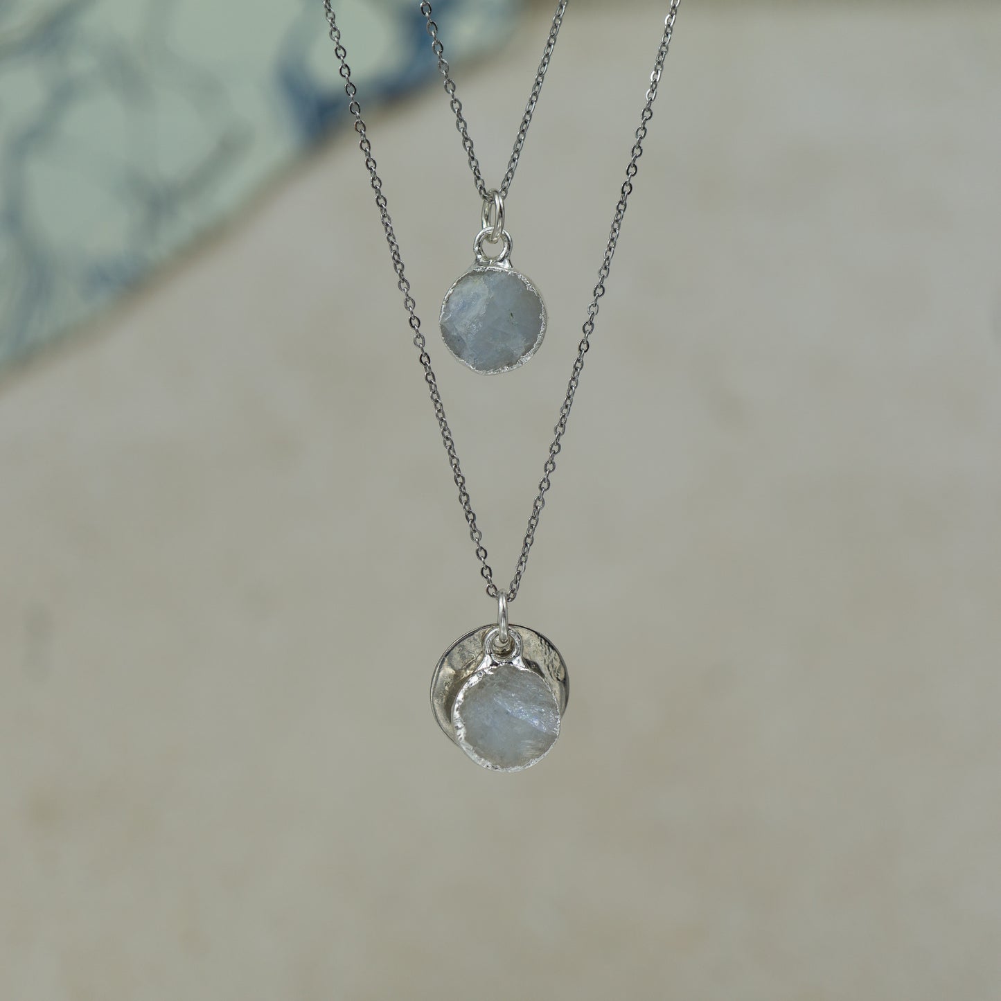 Round Rainbow Moonstone Pendant