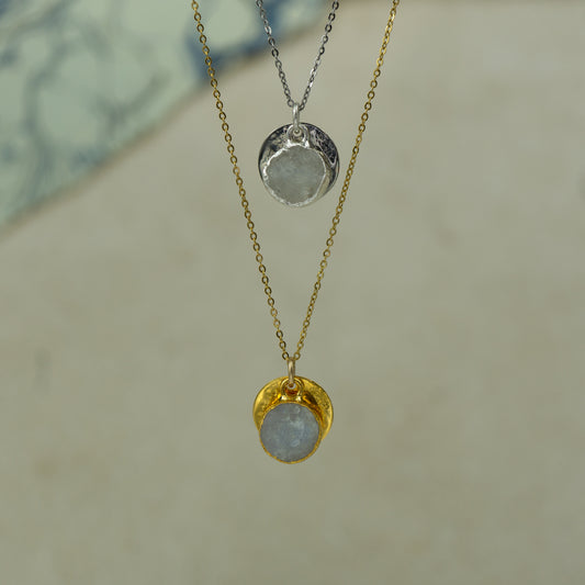 Round Rainbow Moonstone Pendant