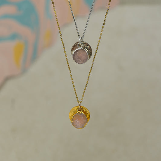 Round Rose Quartz Pendant