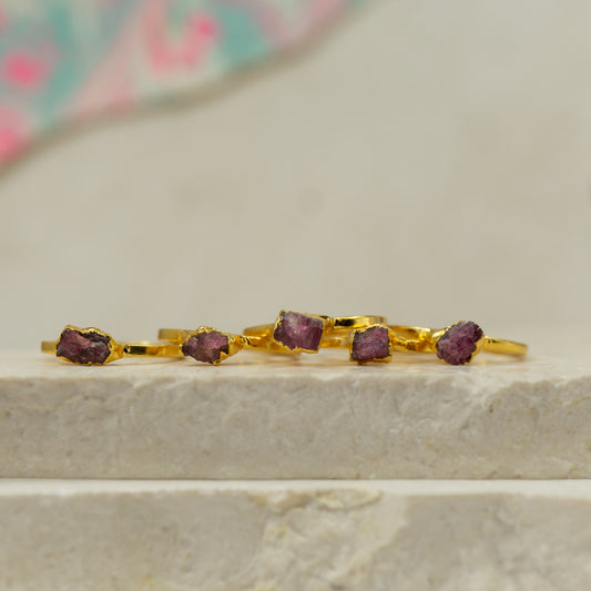 Pink Tourmaline Stacking Ring