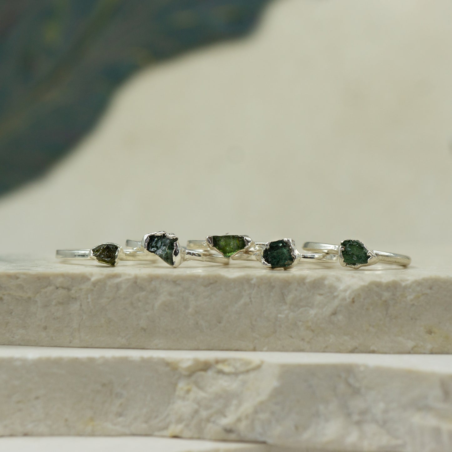 Green Tourmaline Stacking Ring