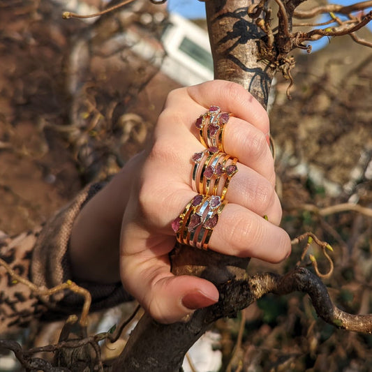 Pink Tourmaline Stacking Ring