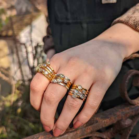 Herkimer Diamond Stacking Ring