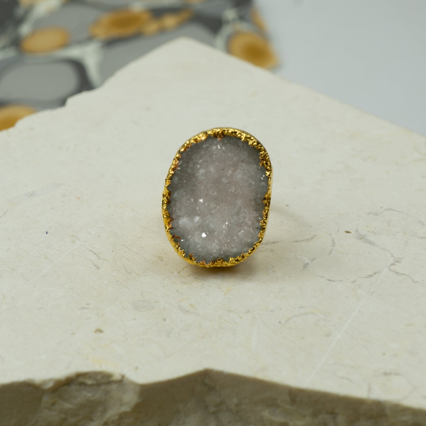 Agate Druzy Ring