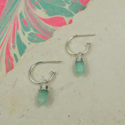 Amazonite Spike Hoops