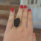 Black Druzy Ring