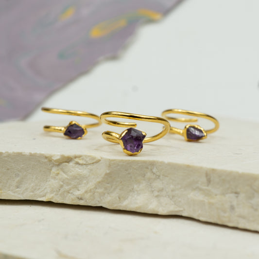 Amethyst Corkscrew Ring