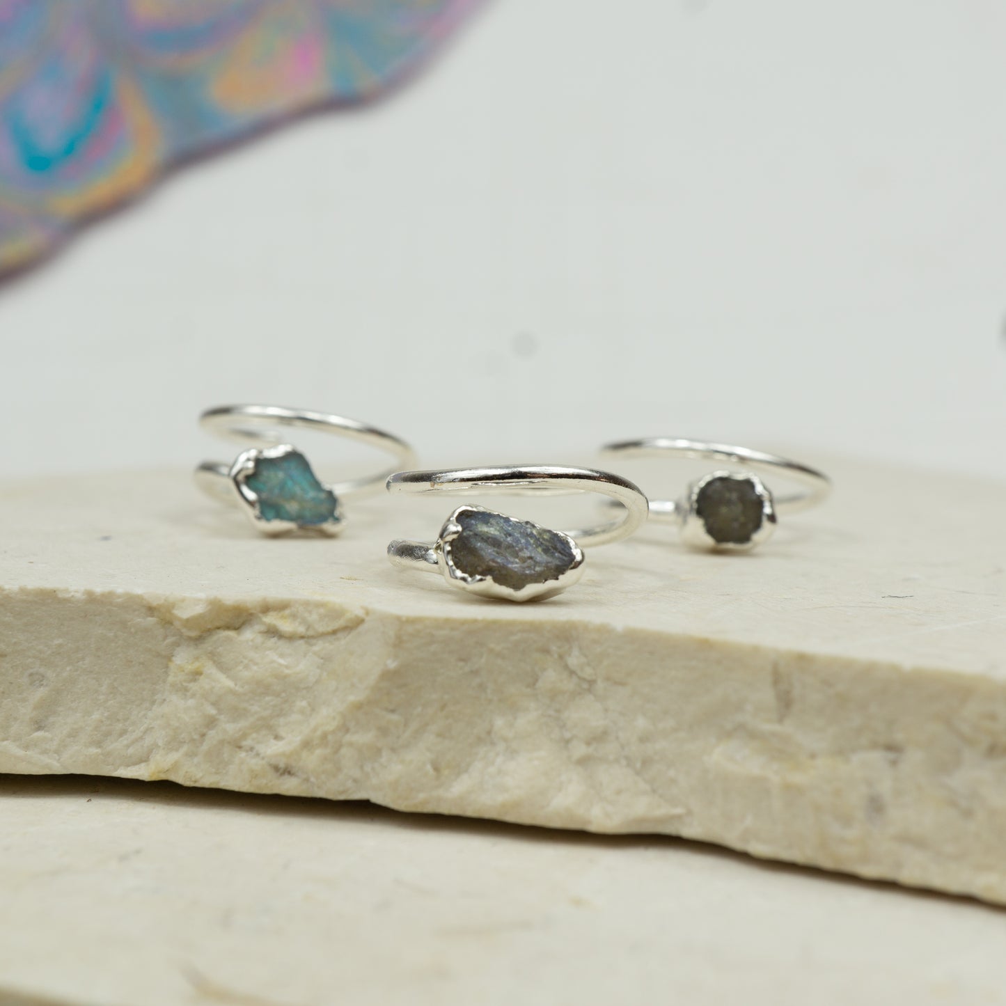 Labradorite Corkscrew Ring