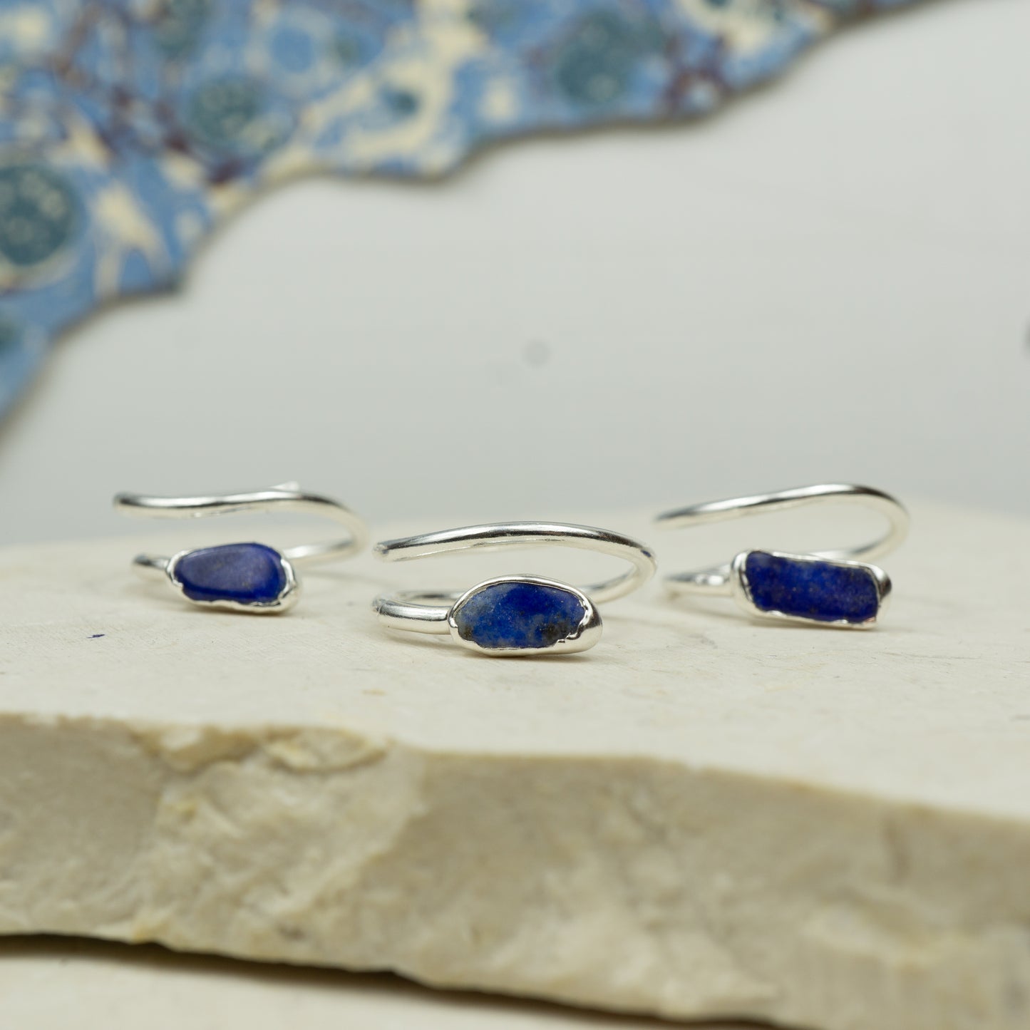 Lapis Lazuli Corkscrew Ring
