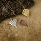 real birch leaf pendant in silver, rose gold and gold on chains