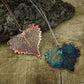 real cottonwood leaf pendant in our copper and blue patinations on chains