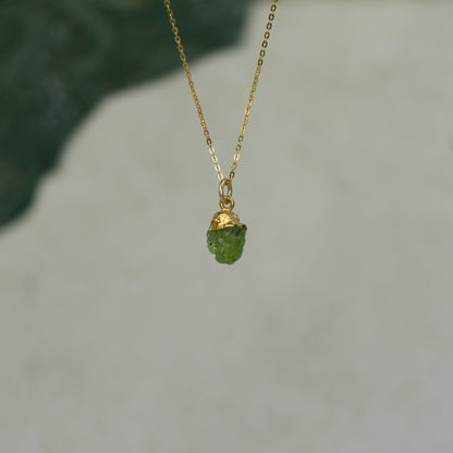 Raw Peridot Pendant