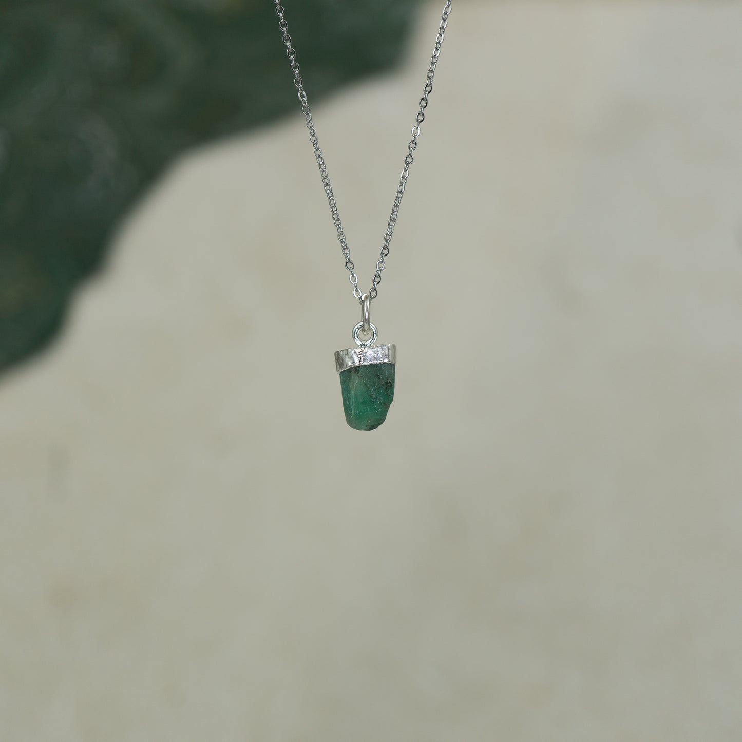 Raw Emerald Pendant
