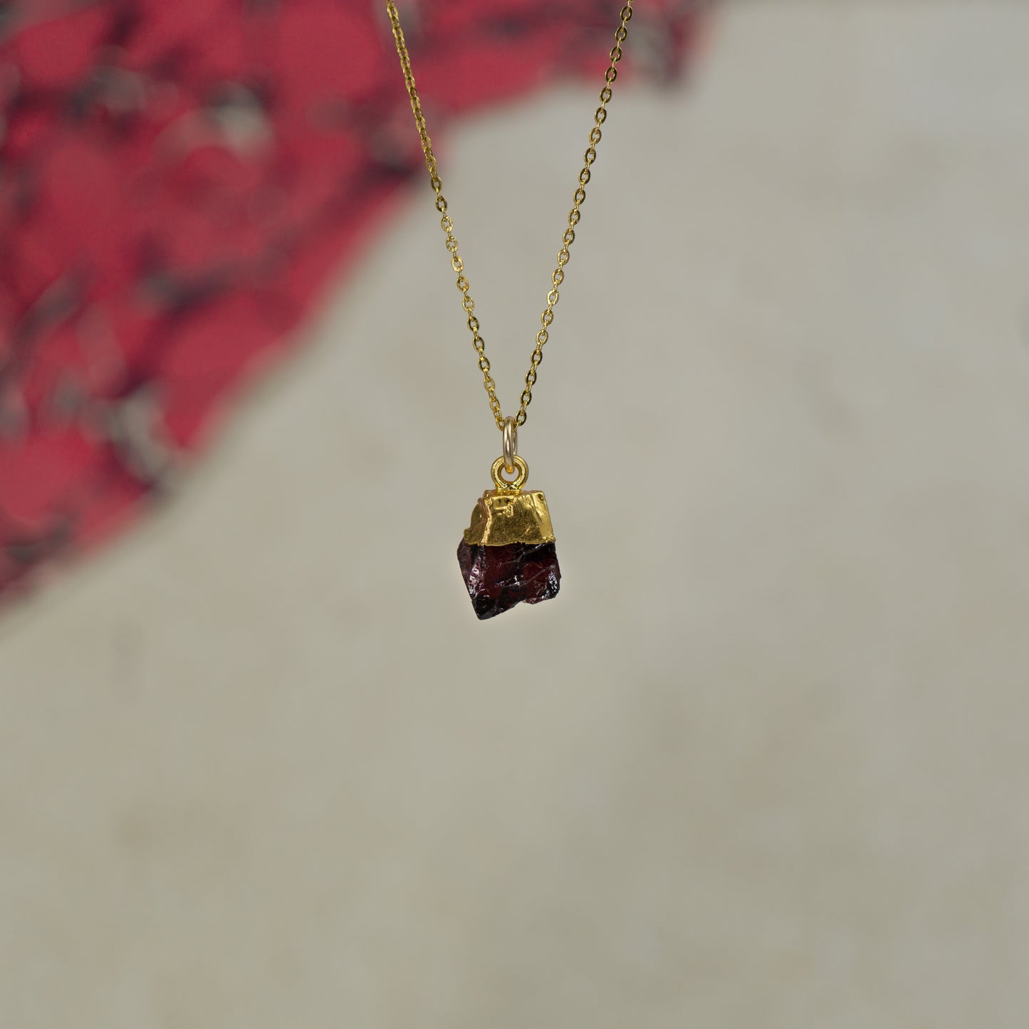 Flower halo real diamond red garnet necklace cushion garnet necklace 1 –  WILLWORK JEWELRY