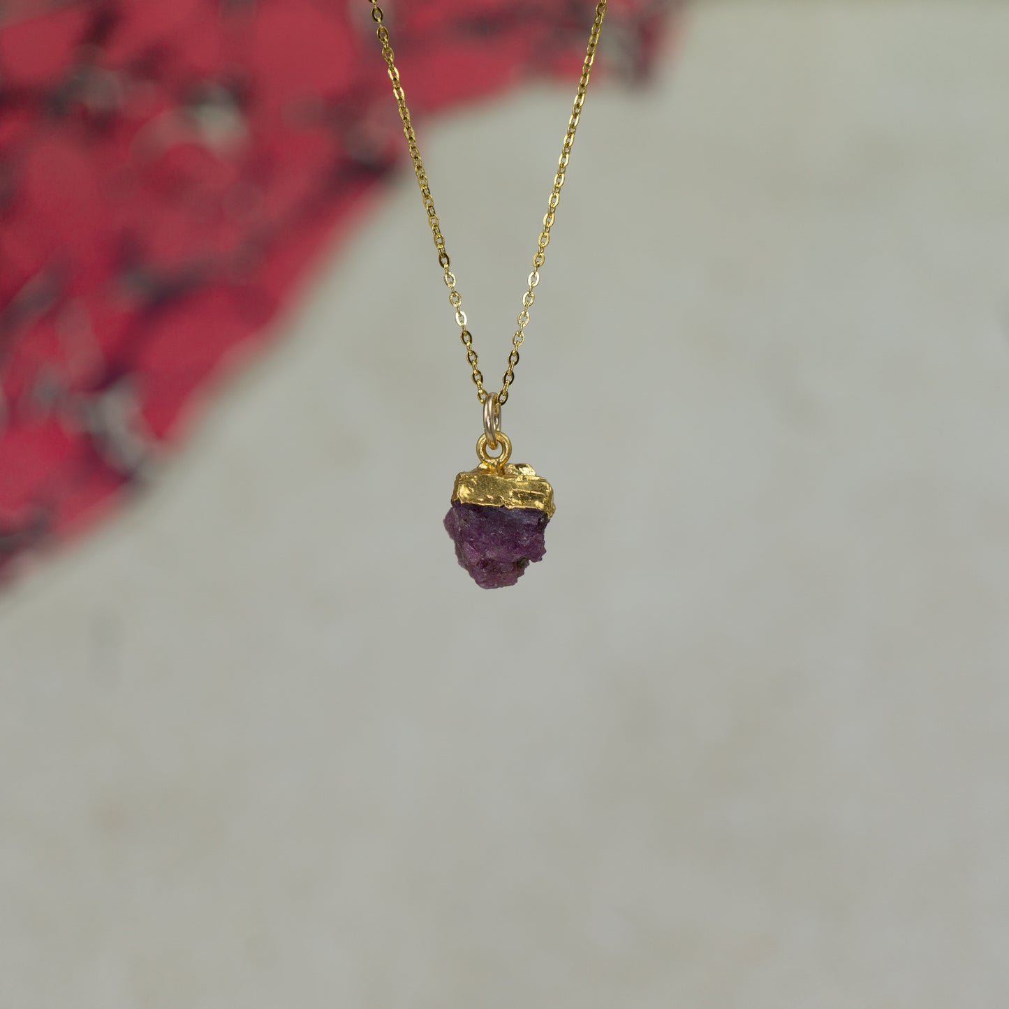 Raw Ruby Pendant