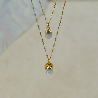Tumbled Rainbow Moonstone Pendant