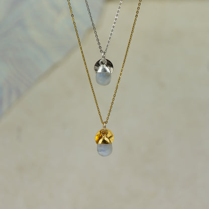 Tumbled Rainbow Moonstone Pendant