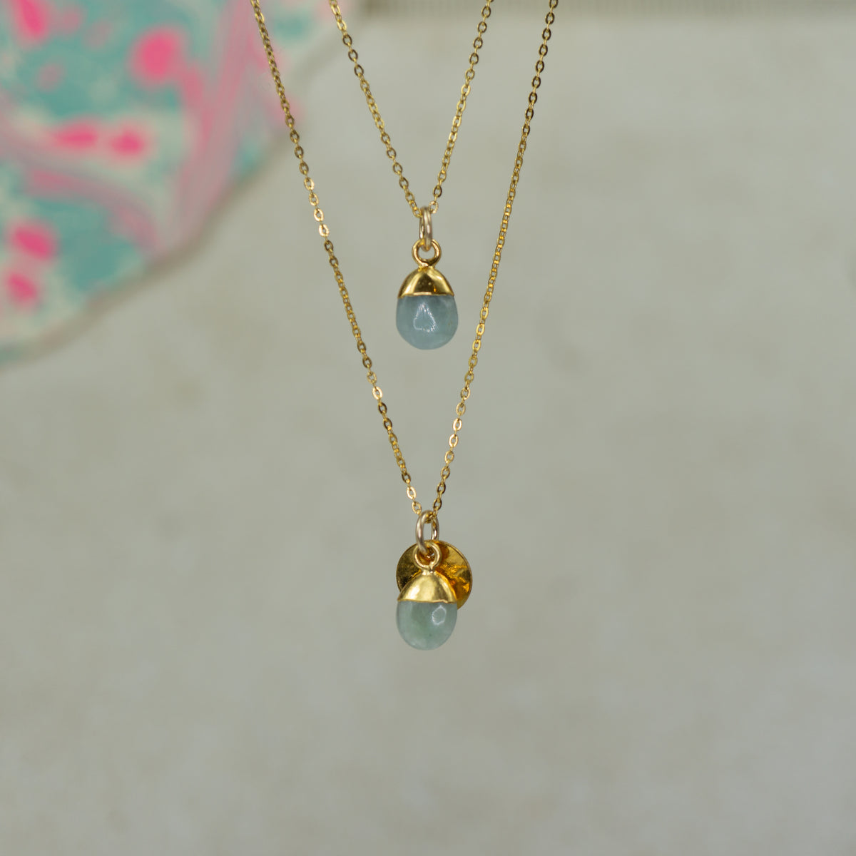 Tumbled Aquamarine pendant
