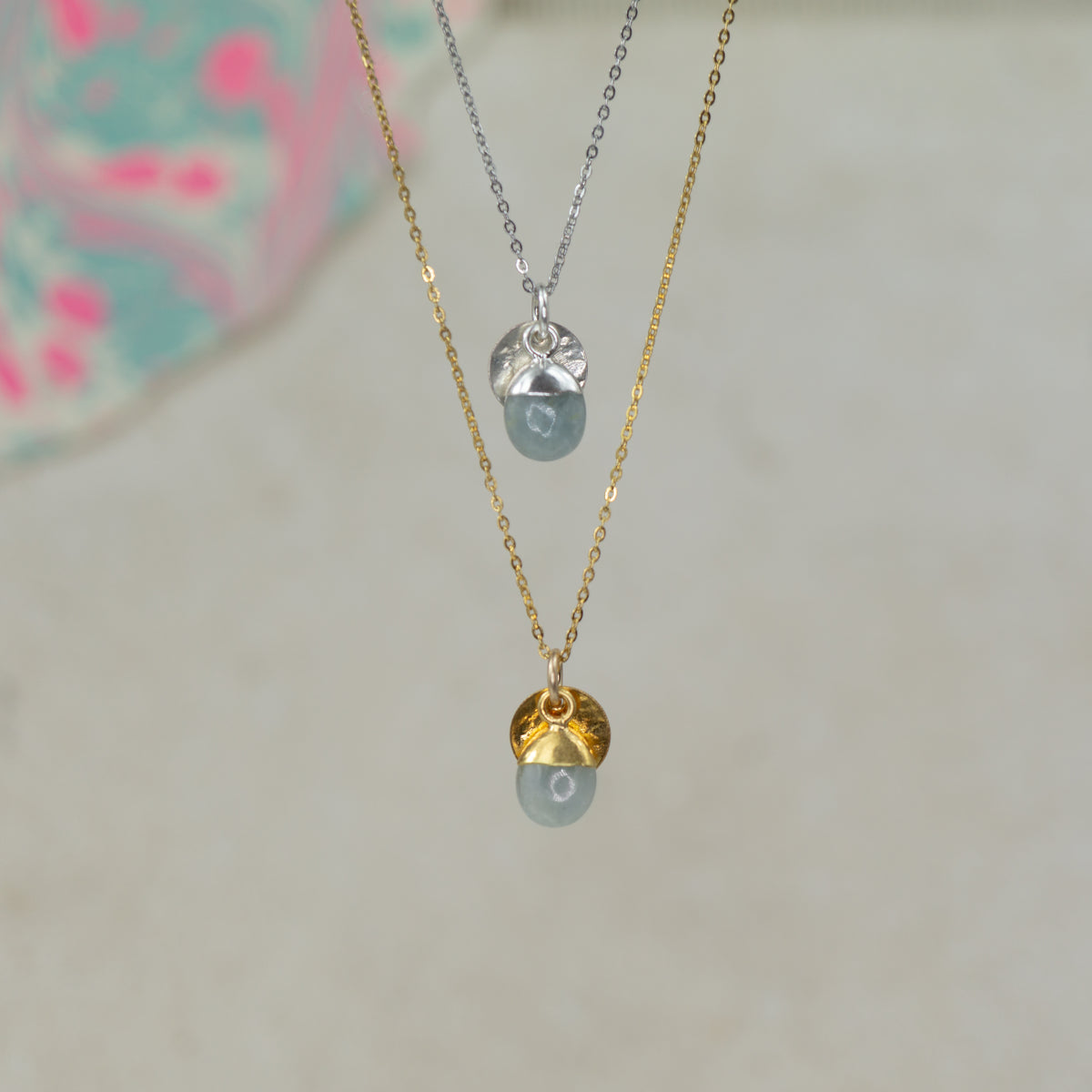 Tumbled Aquamarine pendant