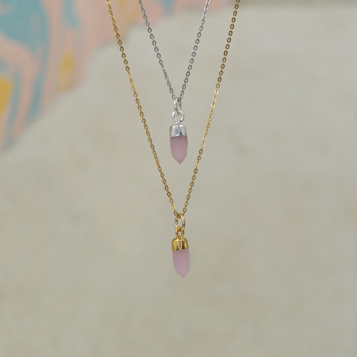 Pink Chalcedony Spike Pendant