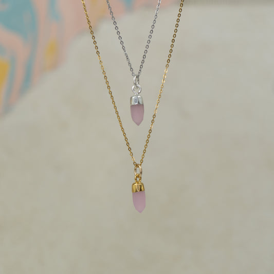 Pink Chalcedony Spike Pendant