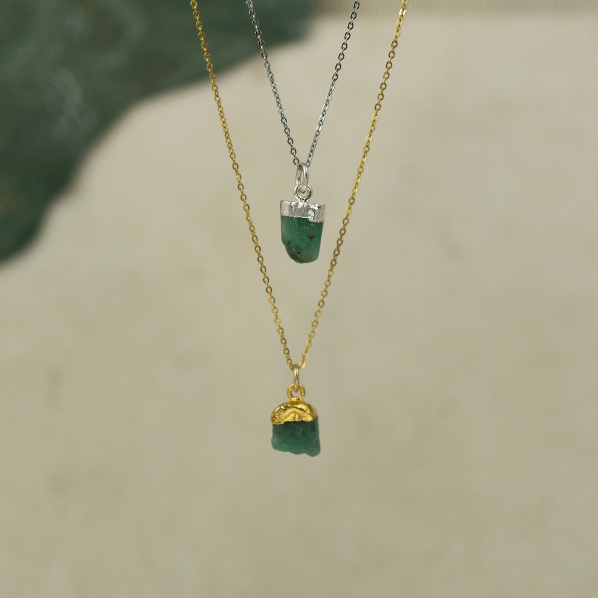 Raw Emerald Pendant