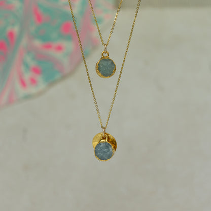 Round Aquamarine Pendant