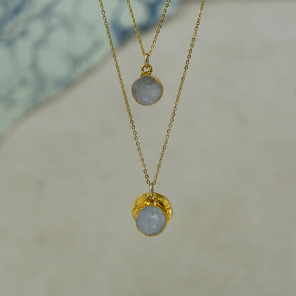 Round Rainbow Moonstone Pendant