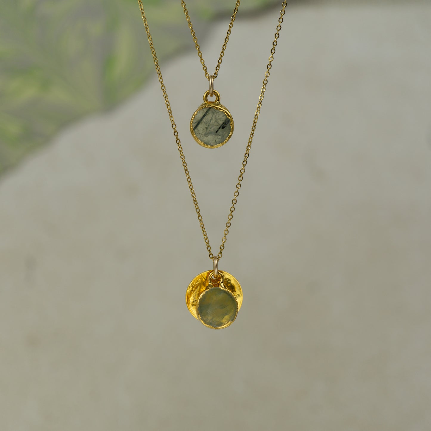 Round Prehnite Pendant