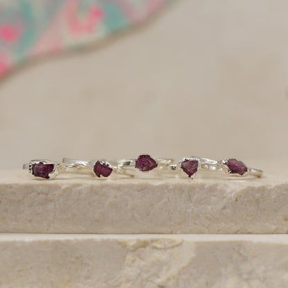 Pink Tourmaline Stacking Ring